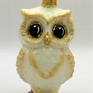 Glassware Weisse Eule mit grossen Augen