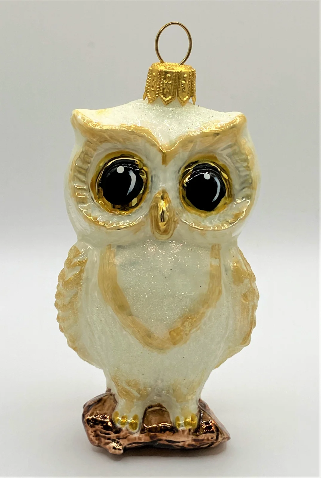 Glassware Weisse Eule mit grossen Augen