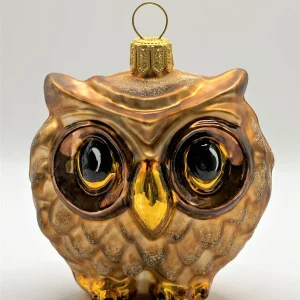 Glassware Dicke braune Eule mit grossen Augen