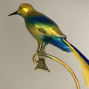 Hanco Gelb blauer Paradiesvogel auf Clip