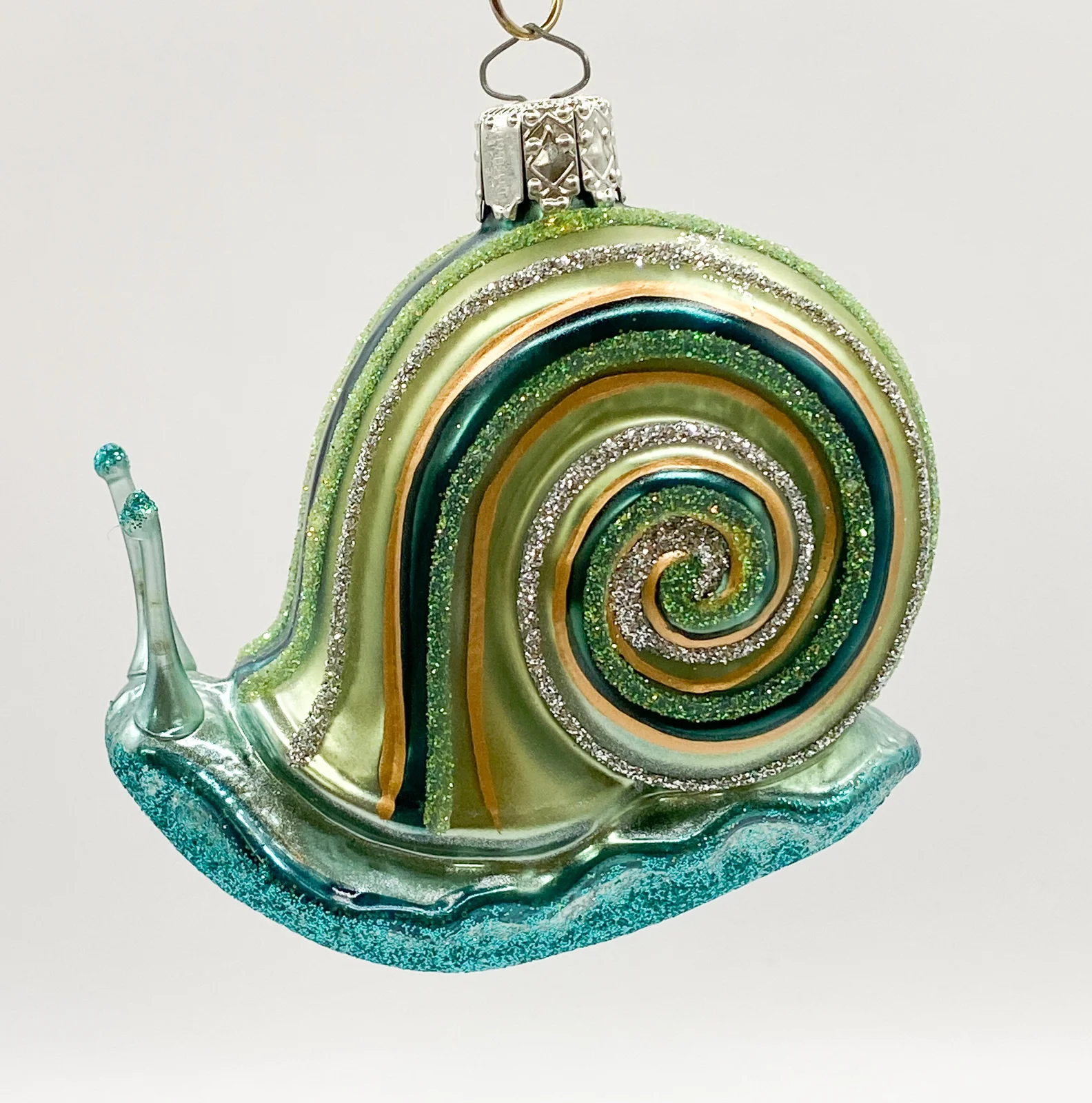 Christborn Große Schnecke mit petrolfarbenen Streifen