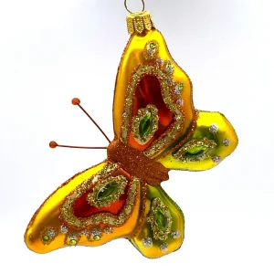 Hanco Schmetterling hellgrün orange, verziert