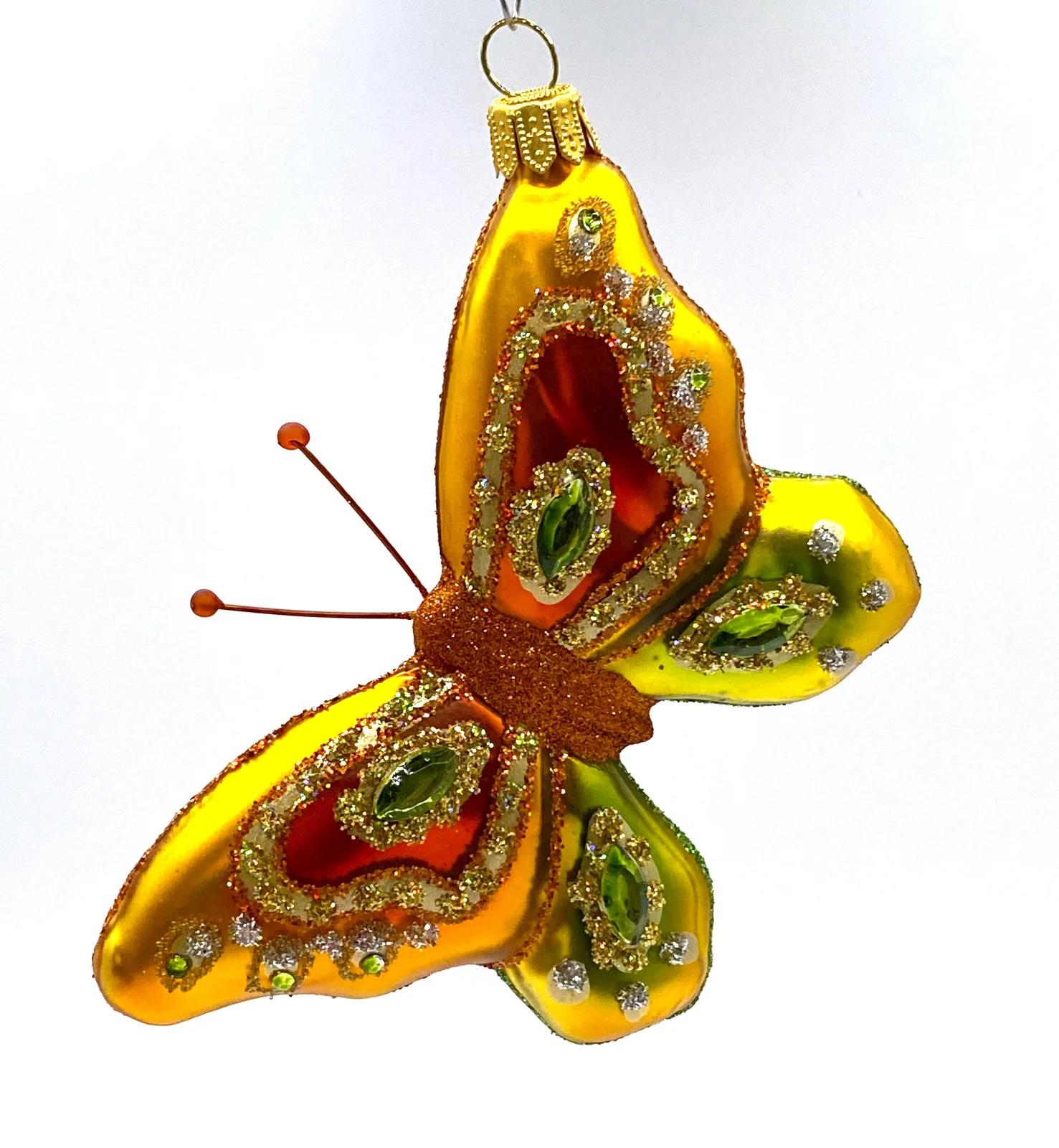 Hanco Schmetterling hellgrün orange, verziert