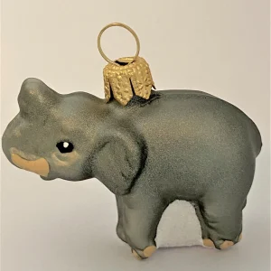 Glaspol Mausgrauer Elefant