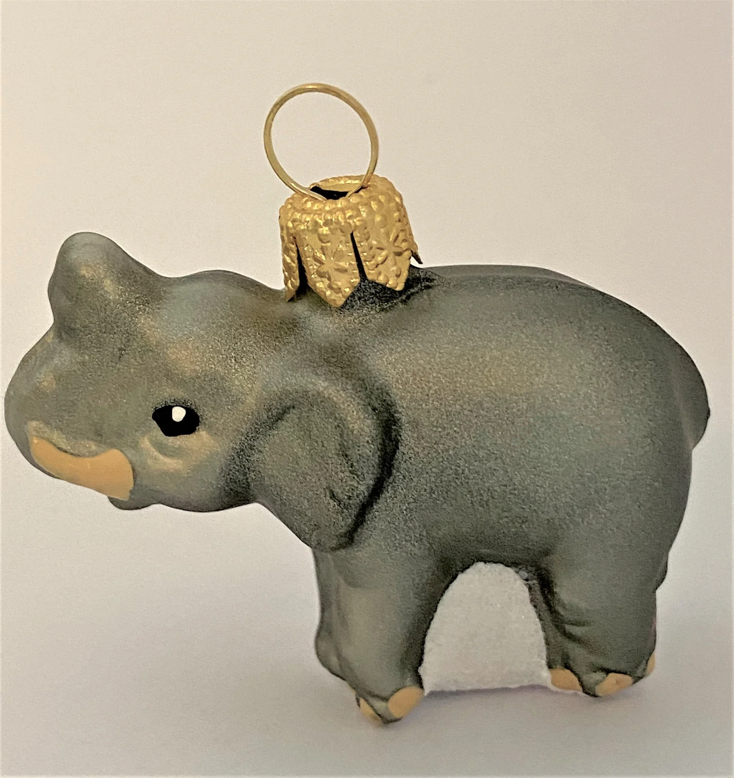 Glaspol Mausgrauer Elefant