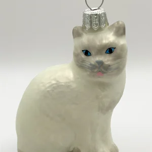 Hanco Katze weiss/grau mit blauen Augen