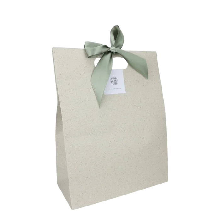 Geschenktragetasche aus Graspapier mit Schlaufe