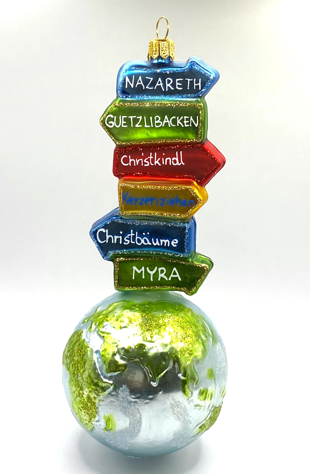 Wiktoria Globus mit Wegweiser