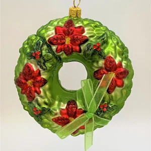 GMC Kranz geschmückt mit Poinsettien und Ilex