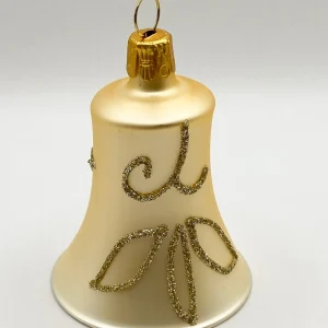 Ornex Weihnachts-Glöckchen matt beige mit Blüte