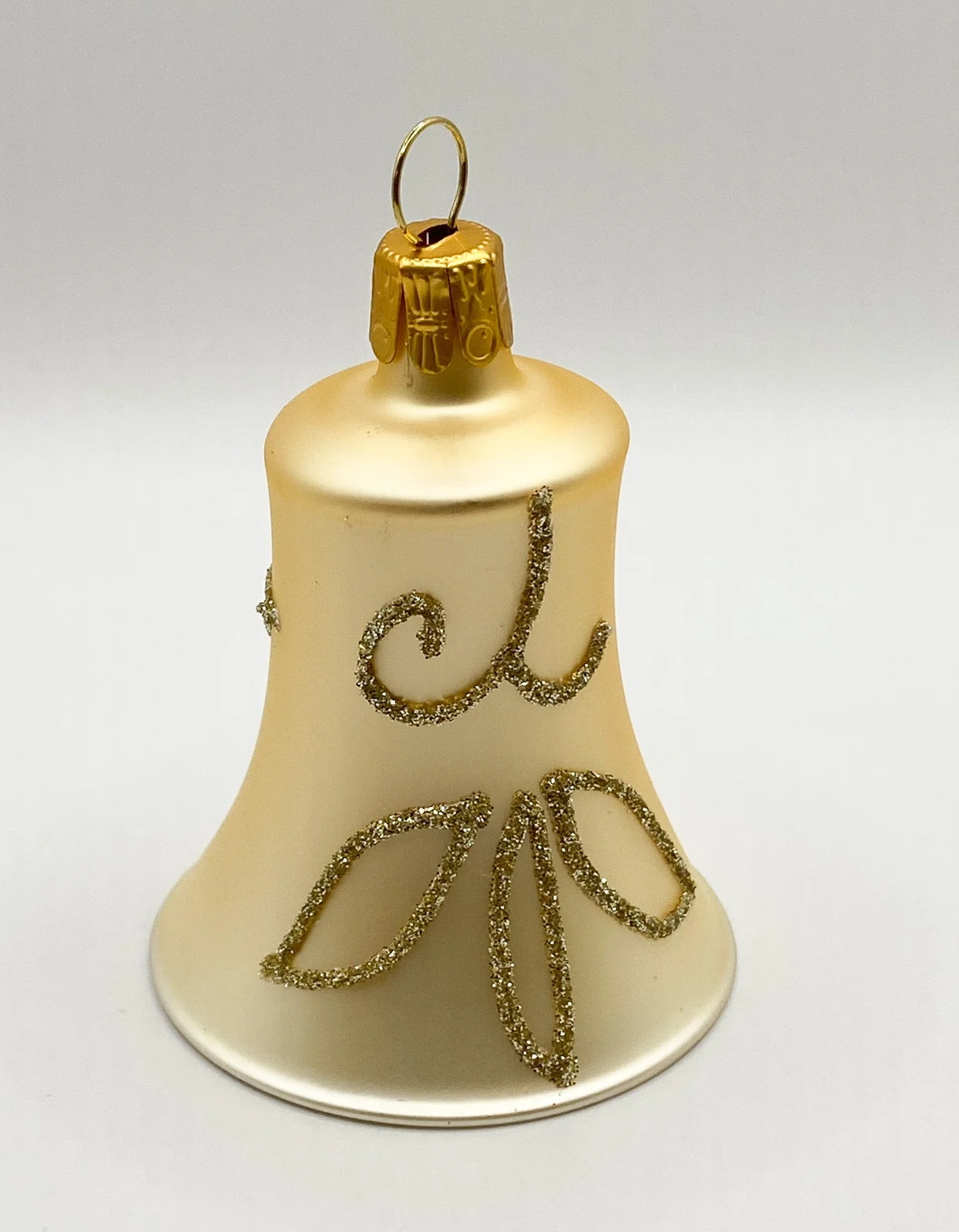 Ornex Weihnachts-Glöckchen matt beige mit Blüte