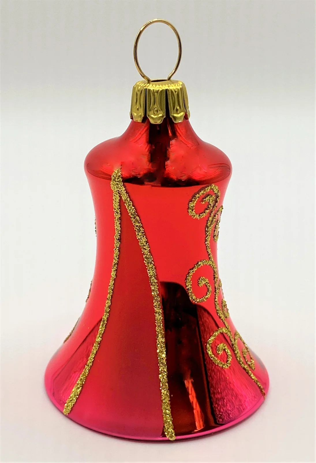 ANVA Rot glänzendes Weihnachts-Glöckchen mit Gold-Dekor