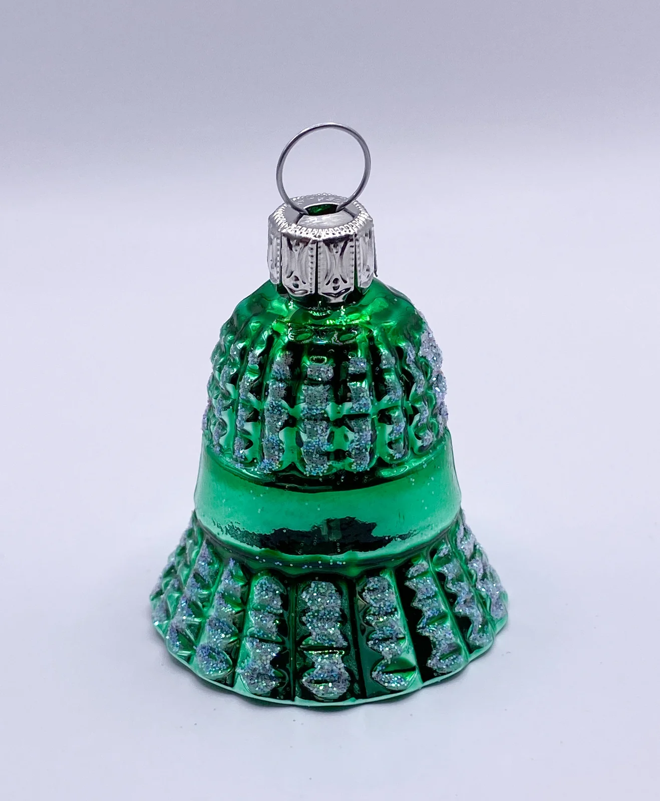 Thüringer Grünes Weihnachts-Glöckchen mit Waffelmuster
