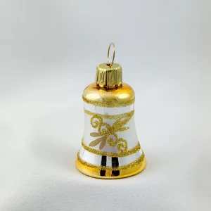 Thüringer Weihnachts-Glöckchen Silber mit goldenem Dekor