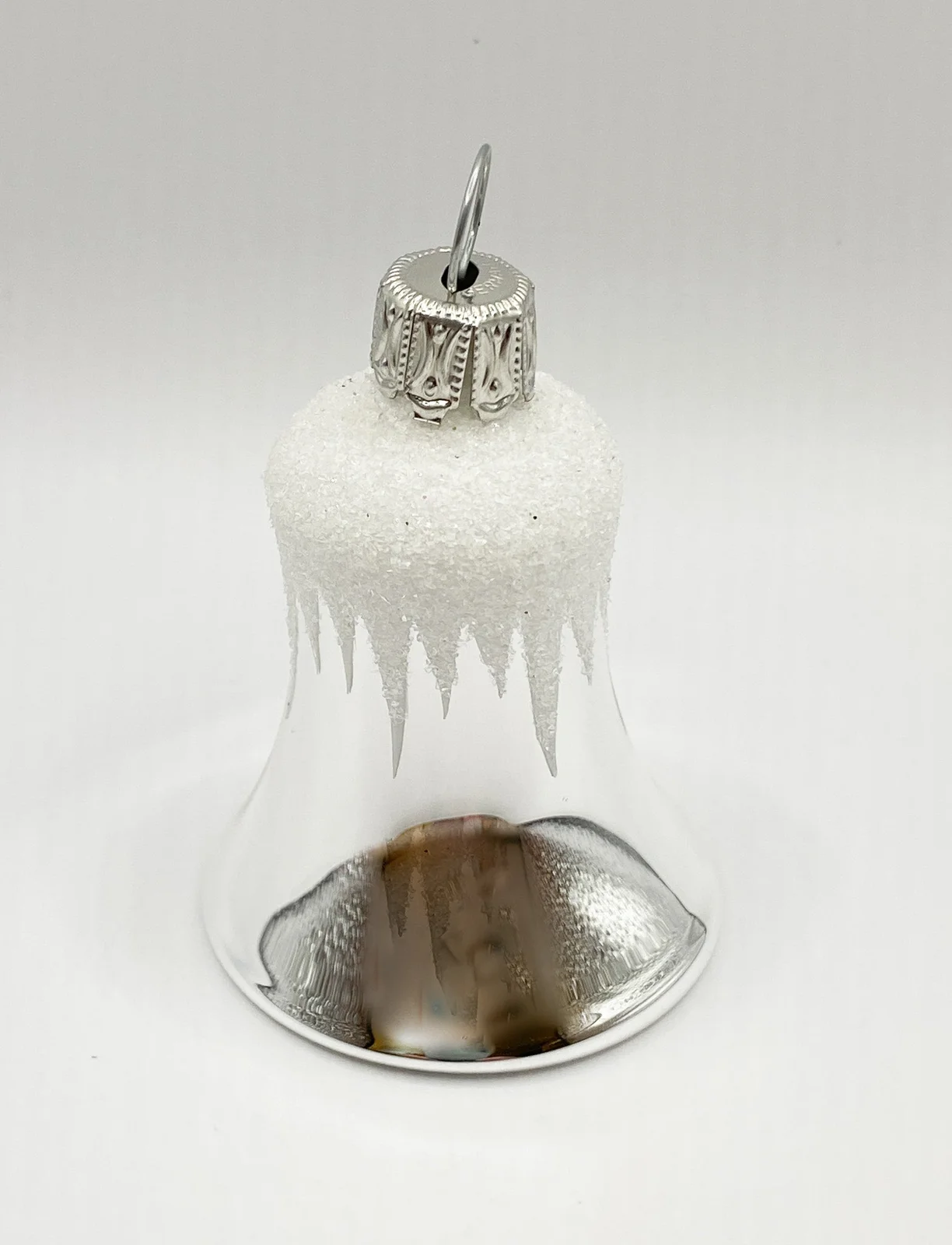 Thüringer Weihnachts-Glöckchen silber mit Schneezacken