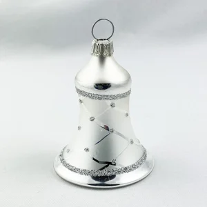 ANVA Weihnachts-Glöckchen silber mit Rautenmuster