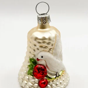 ANVA Weihnachts-Glöckchen mit weißer Taube, creme