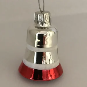 Dummy Kleines Weihnachts-Glöckchen mit roten und weissen Streifen