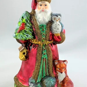 Glassware Weihnachtsmann mit Waldtieren