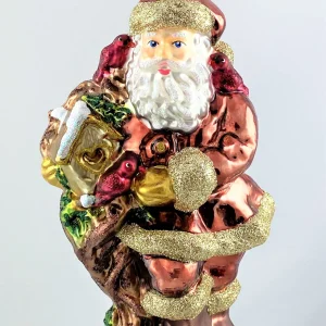 Glassware Weihnachtsmann mit Vogelhäuschen