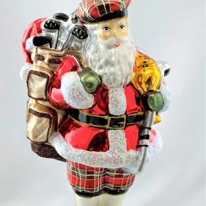 Glassware Der Weihnachtsmann erfreut sich am Golf spielen