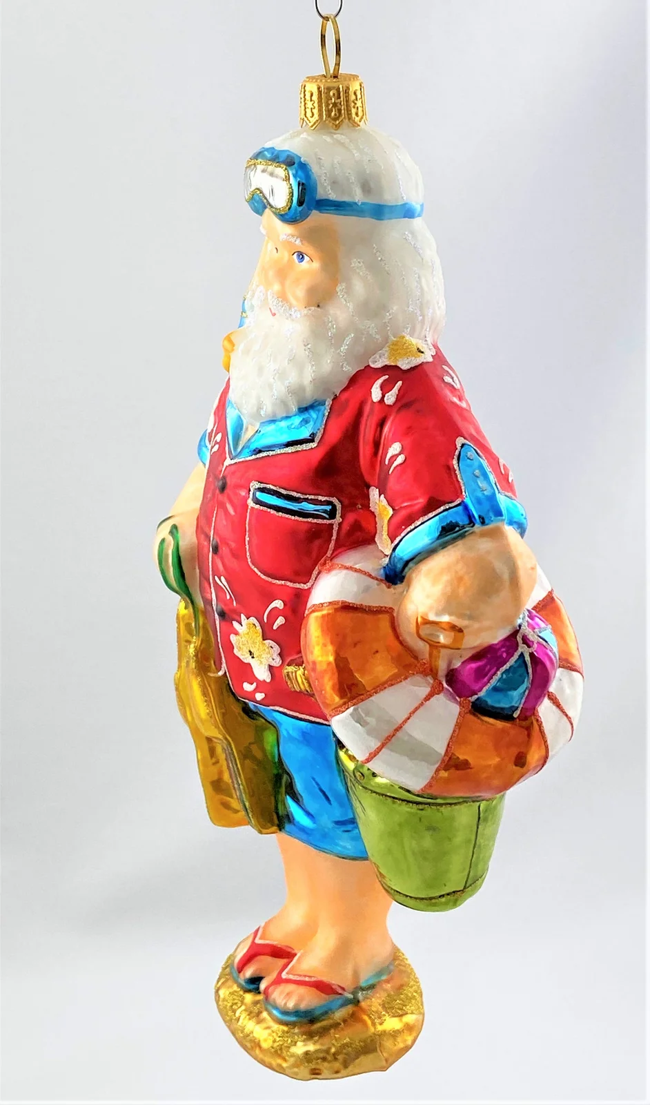 Glassware Santa geht zum Strand