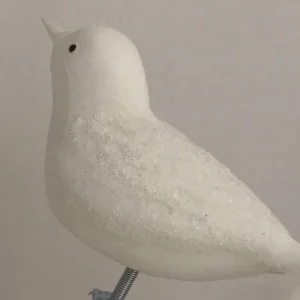 Dummy Weisser Vogel mit Glassand-Flügeln