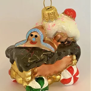 Glaspol Lebkuchen Zug Anhänger mit Lebkuchenmann