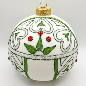 GMC Weisse Kugel mit stilisierten Herzen im Jugendstil Dekor