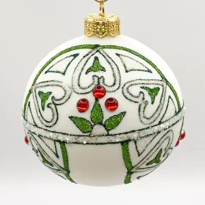 GMC Weisse Kugel mit stilisierten Herzen im Jugendstil Dekor