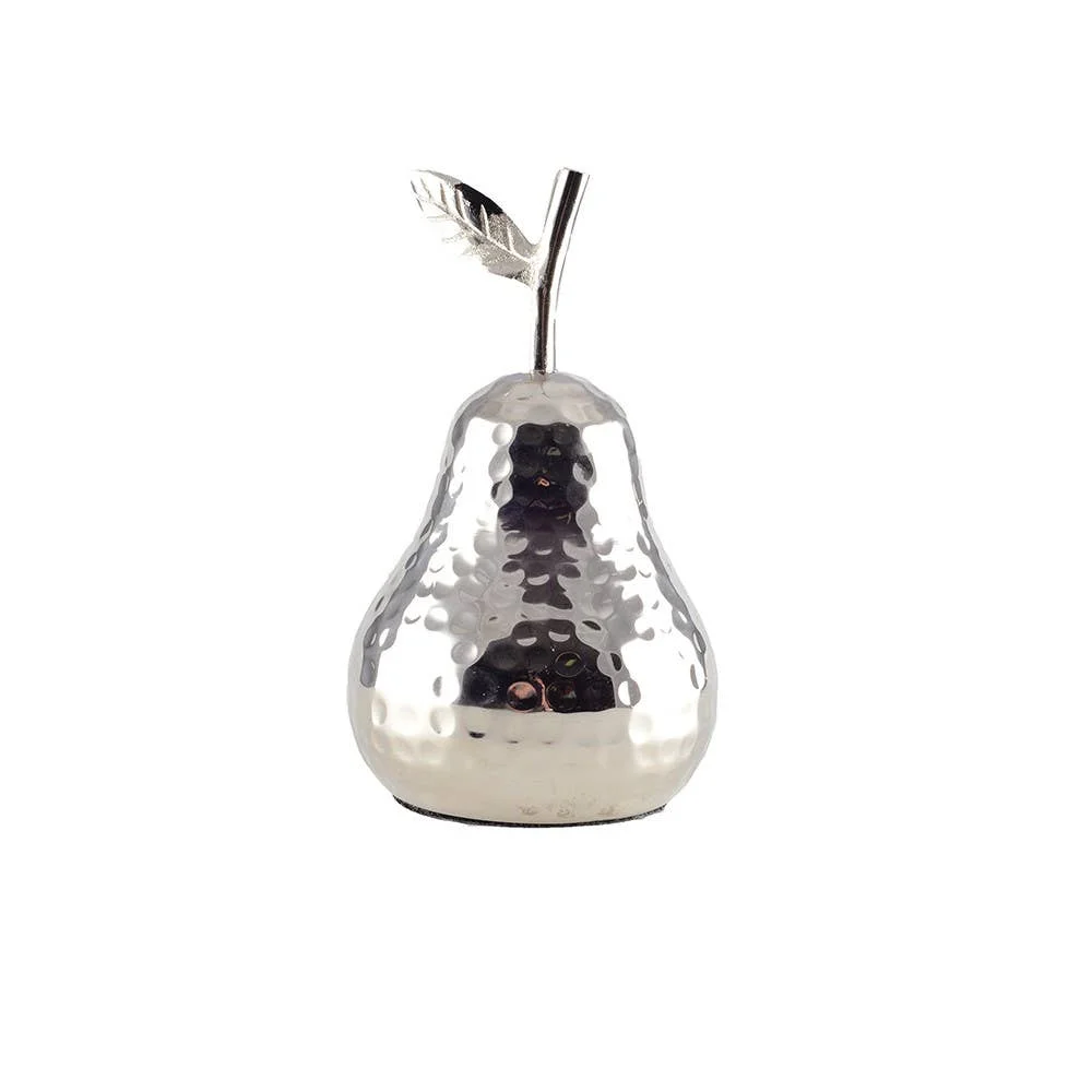 AULICA Dekorative silberne Birne 10,5 x 10,5 x 19 cm