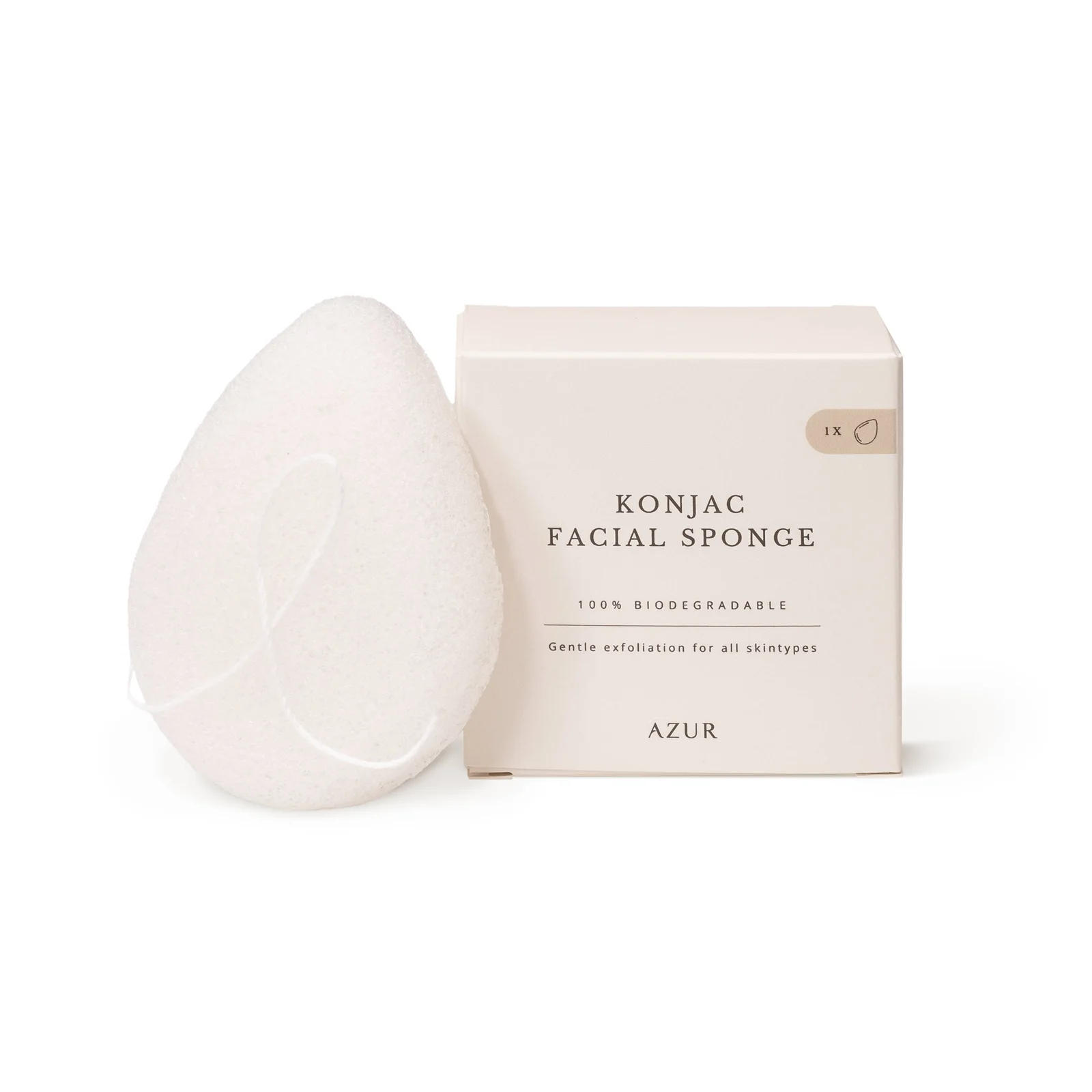 Azur Natural Bodycare BV Konjac-Gesichtsschwamm | Nachhaltiges + natürliches Schönheitswerkzeug