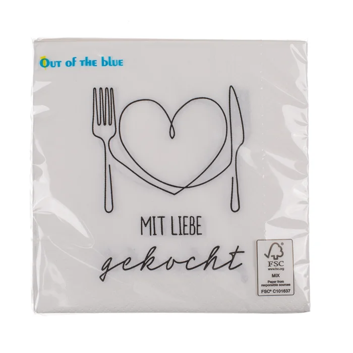 Out of the blue KG Papierservietten, Mit Liebe gekocht,