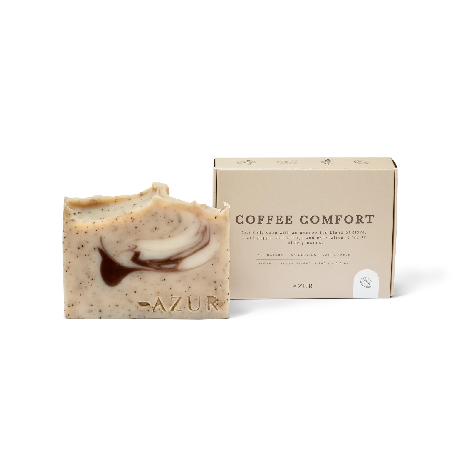 Azur Natural Bodycare BV COFFEE COMFORT | Peeling-Seifenriegel | Naturseife