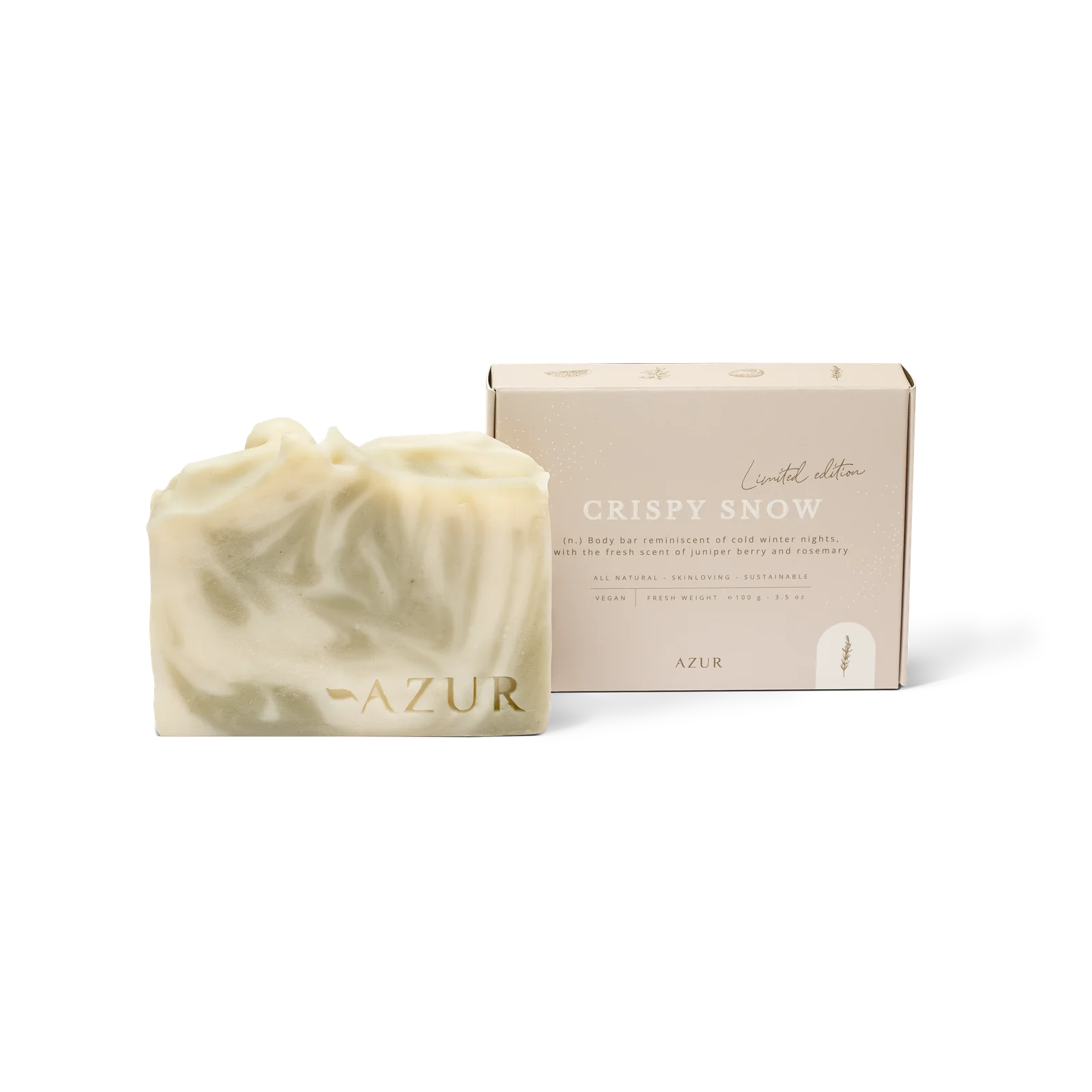 Azur Natural Bodycare BV CRISPY SNOW | Weihnachtsseife | Bodybar in limitierter Auflage