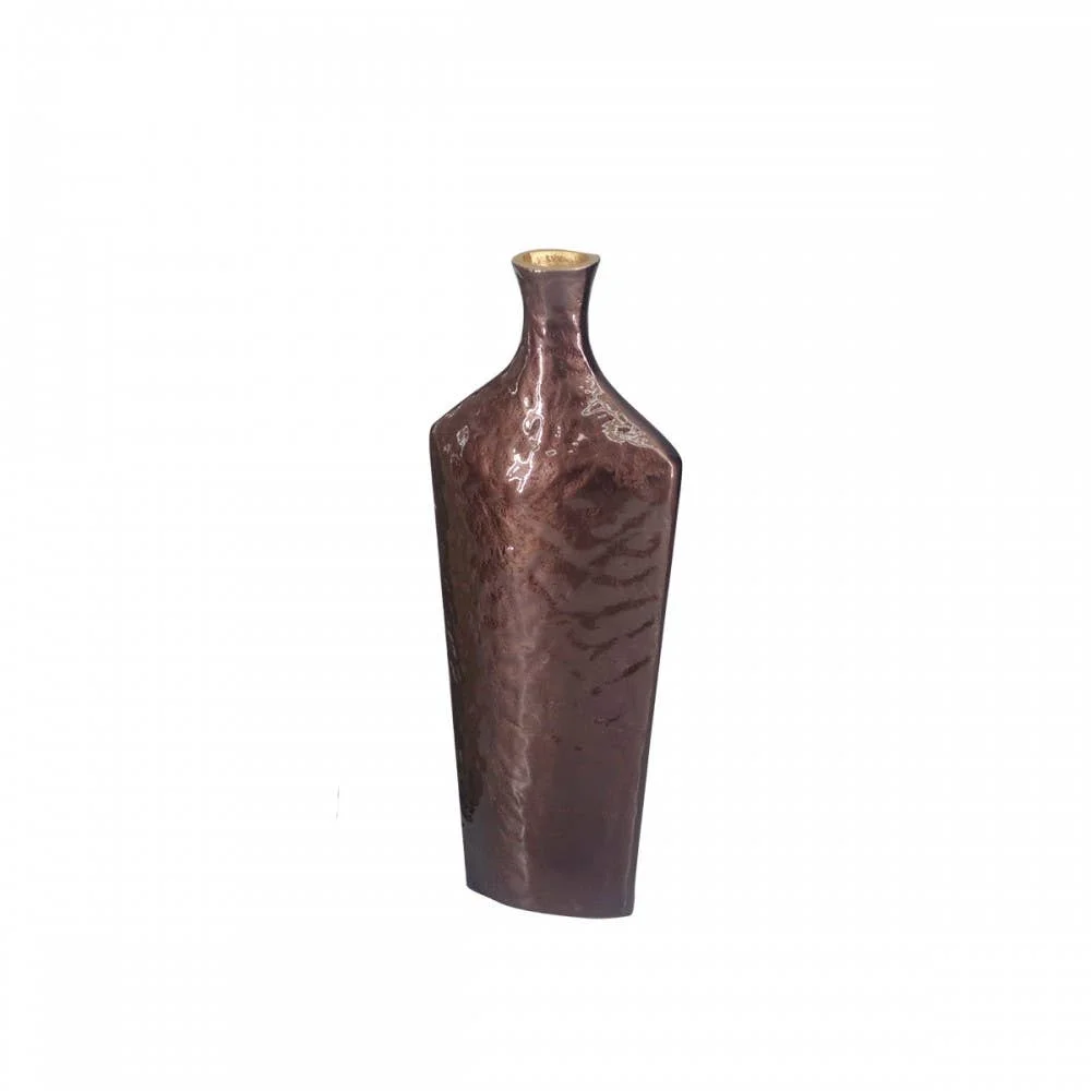AULICA Braune Aluminiumvase 17x8x40,5cm