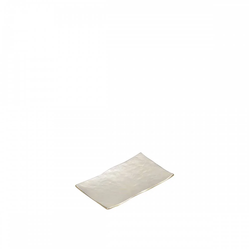 AULICA Weisse rechteckige Dekoschale 25x16x2,5cm