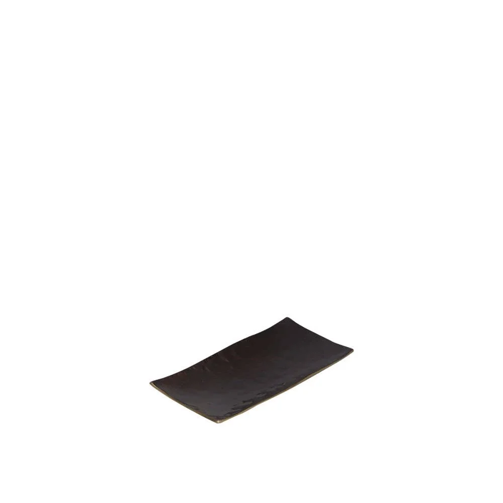 AULICA Rechteckige braune Dekoschale 32x16x3cm