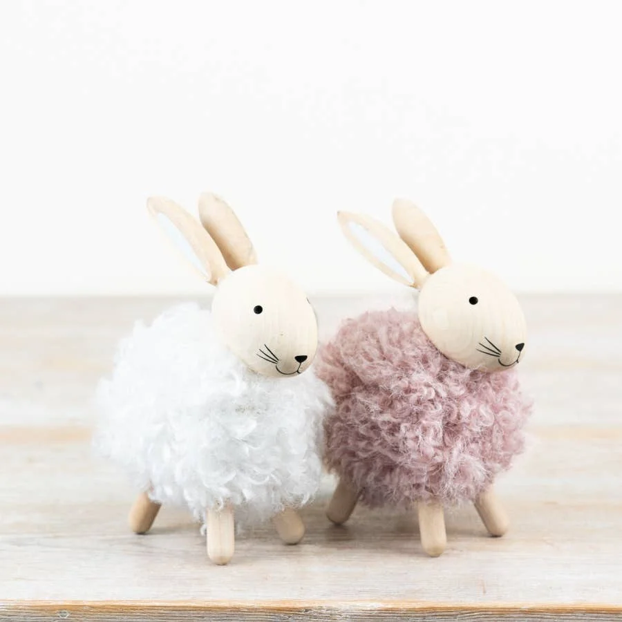 Gainsborough Giftware x Portland Living 2/a Stehender Sherpa-Hase, 13,5 cm