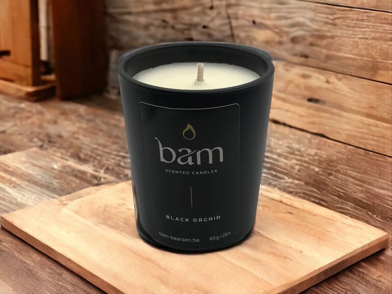 BAM BAM - BLACK ORCHID Duftkerze - BLACK Collection Klein