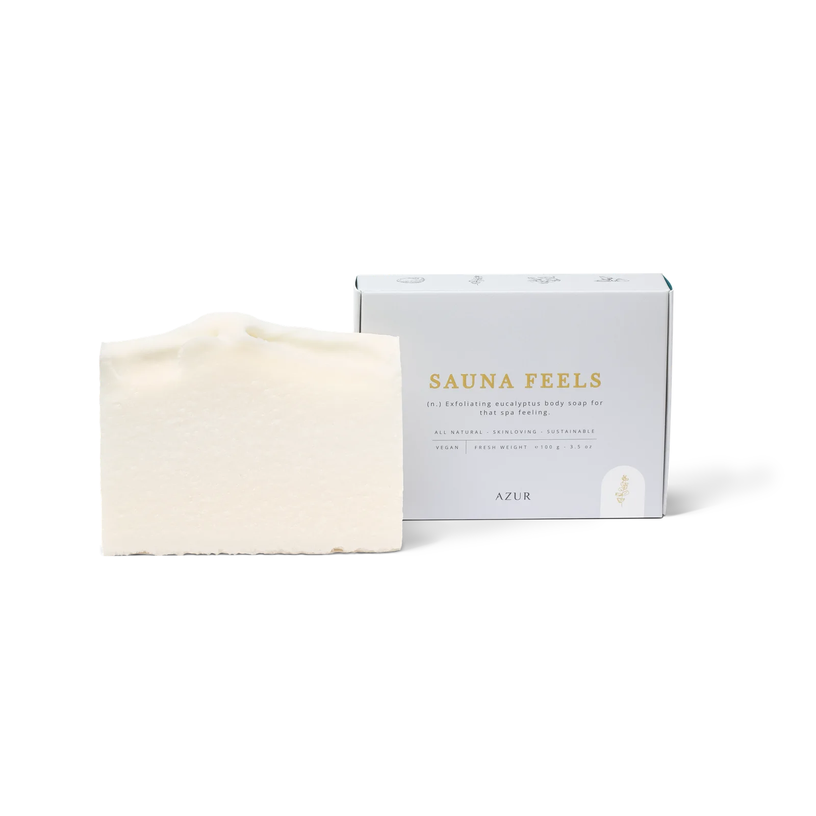 Azur Natural Bodycare BV SAUNA FEELS | Körperpeelingriegel | natürliche Salzseife