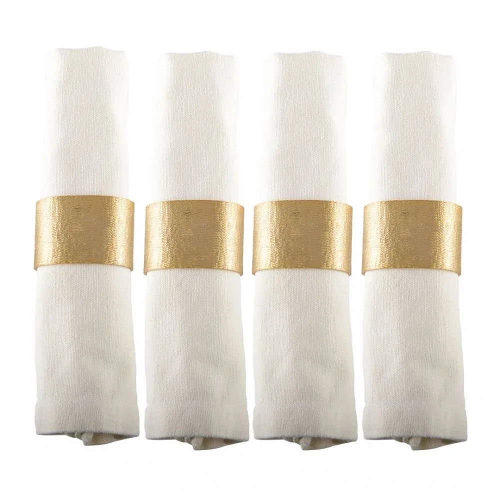 AULICA Set mit 4 goldenen ovalen Serviettenringen