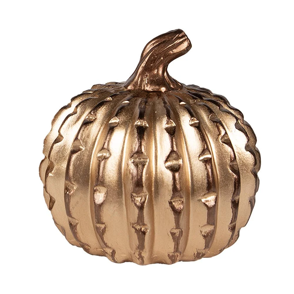 Clayre & Eef Clayre & Eef Dekorative Kürbisfigur Ø 14 x 14 cm in Gold