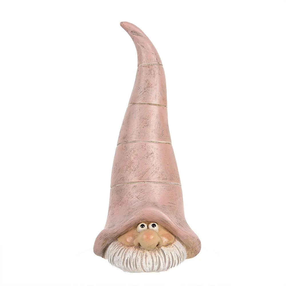 Clayre & Eef 6PR5277 Dekorative Figur Gartenzwerg 6x6x13 cm Rosa Kunststoff