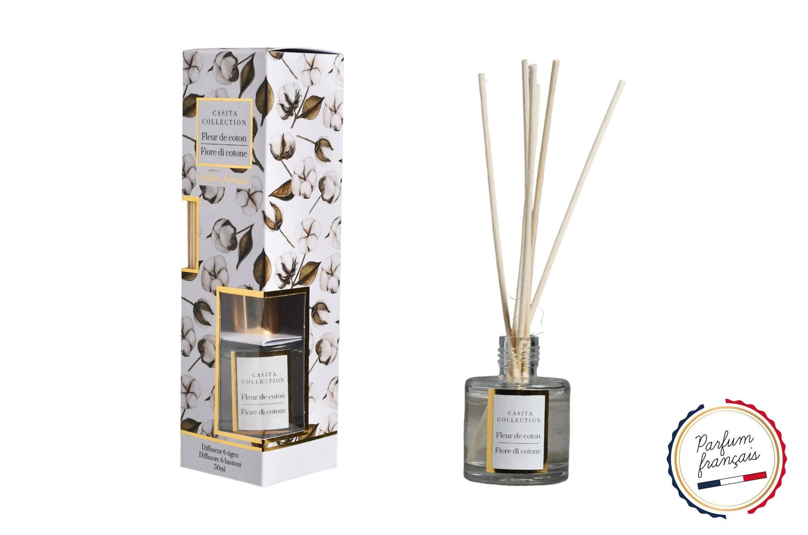 CP INTERNATIONAL Diffusor 6 Stäbe 50 ml Baumwollblüte