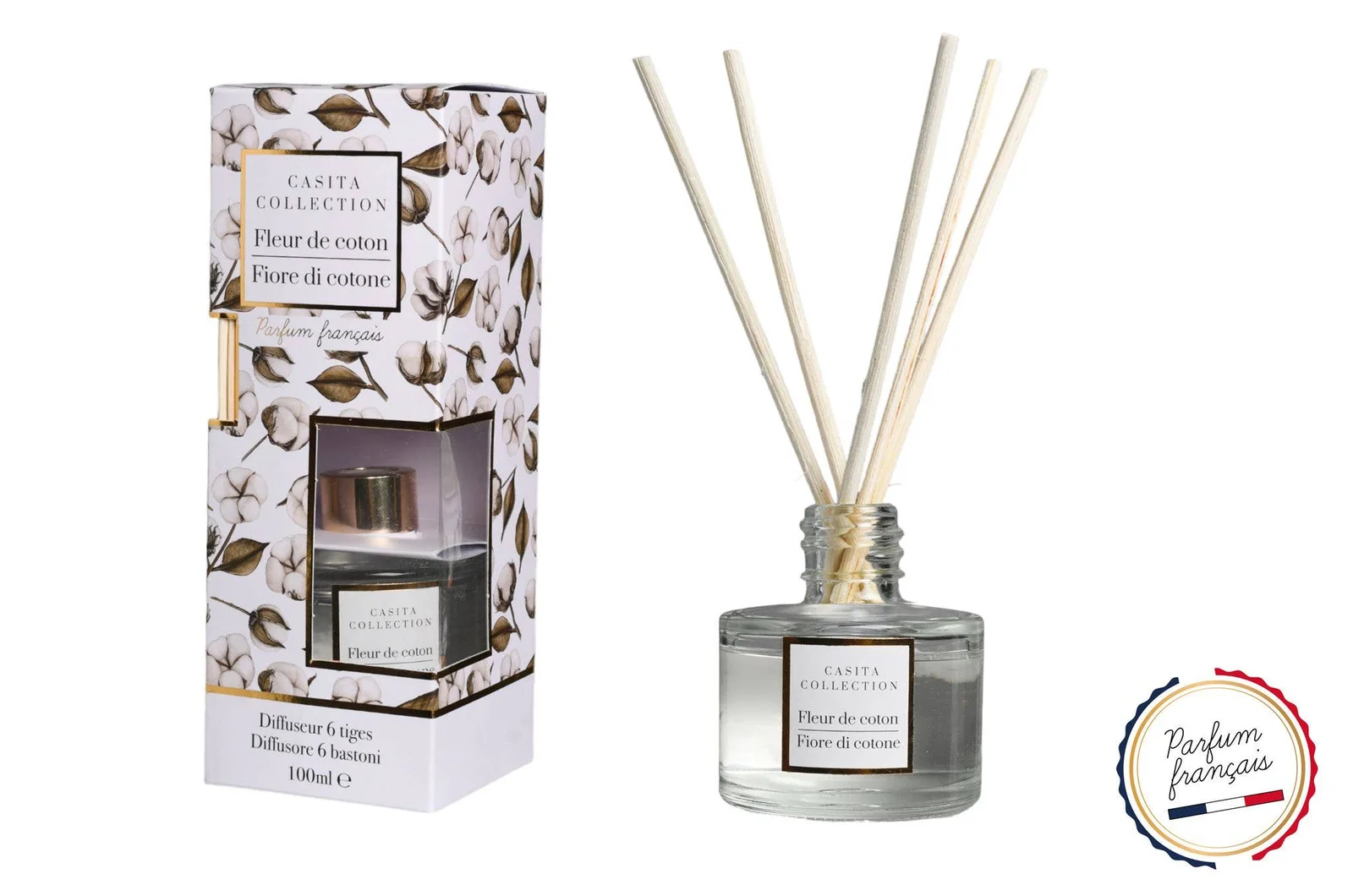CP INTERNATIONAL Diffusor 6 Stäbe 100 ml Baumwollblüte