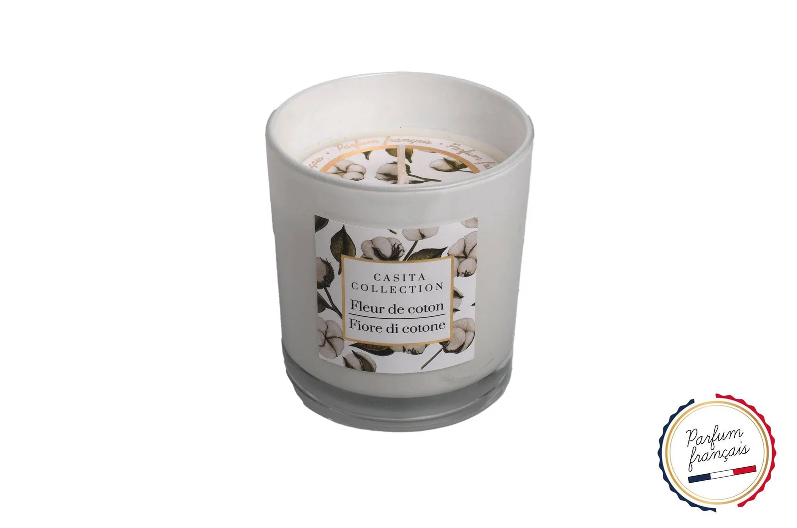CP INTERNATIONAL Baumwollblüte Duftkerze im Glas Weiss 130g