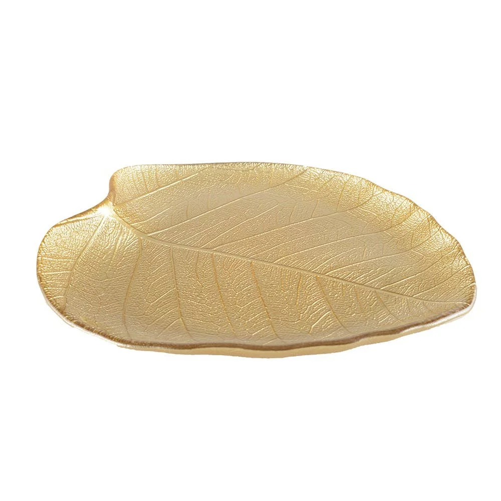 AULICA Großes goldfarbenes Blattschälchen 27x24x2,5cm