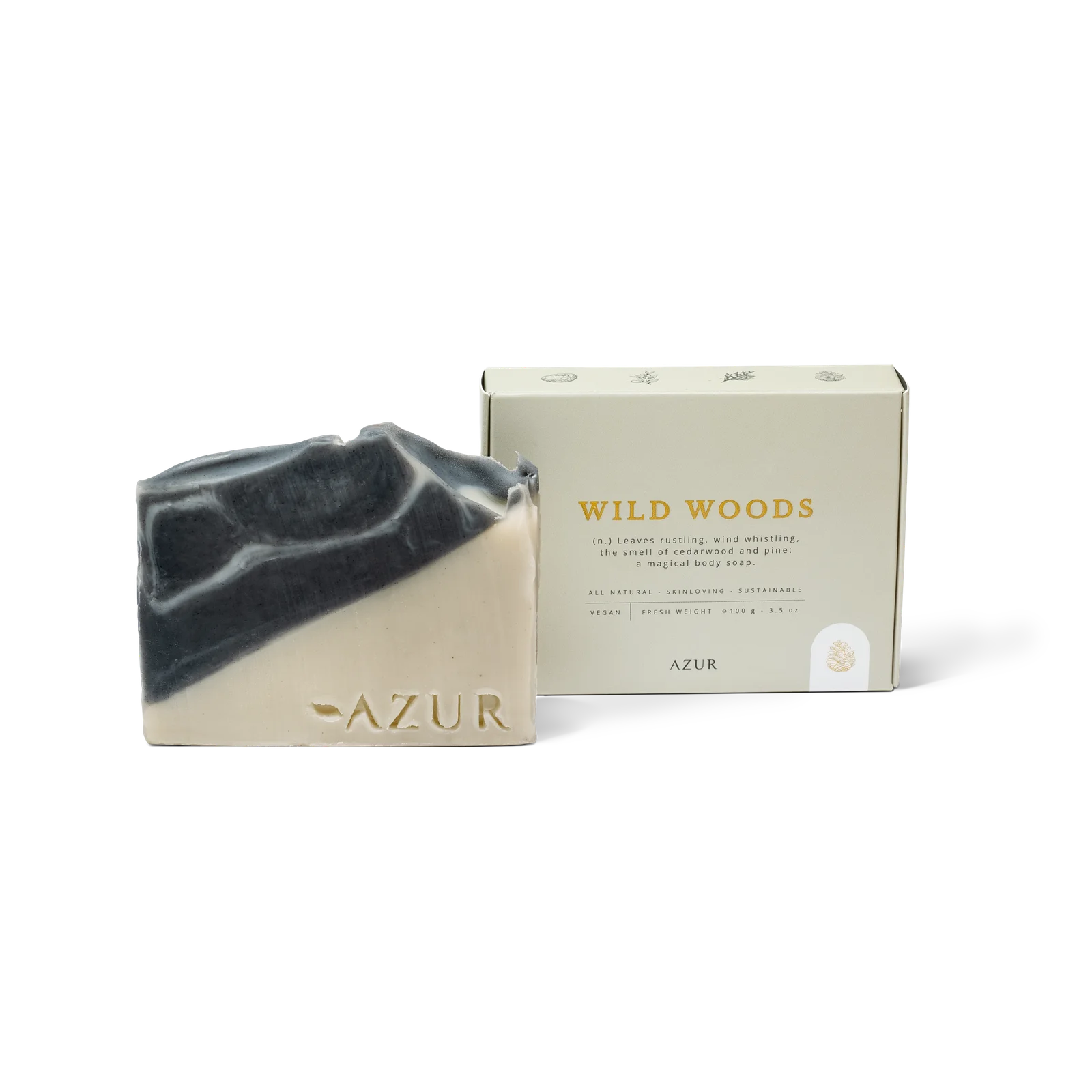 Azur Natural Bodycare BV WILD WOODS | Körperriegel | natürliche Seife