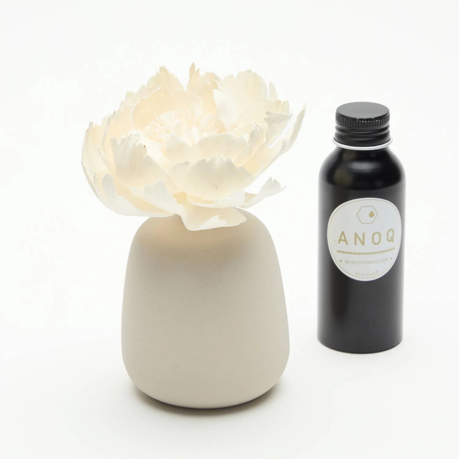 Anoq - 4Home Creation Keramischer Duftdiffusor – Vase Diffusor CORALI Creme